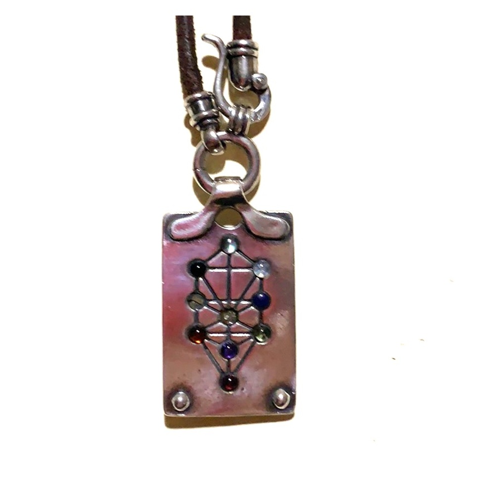 COPY - TREE of LIFE Kabbalah 925 Silver Dog Tag N…